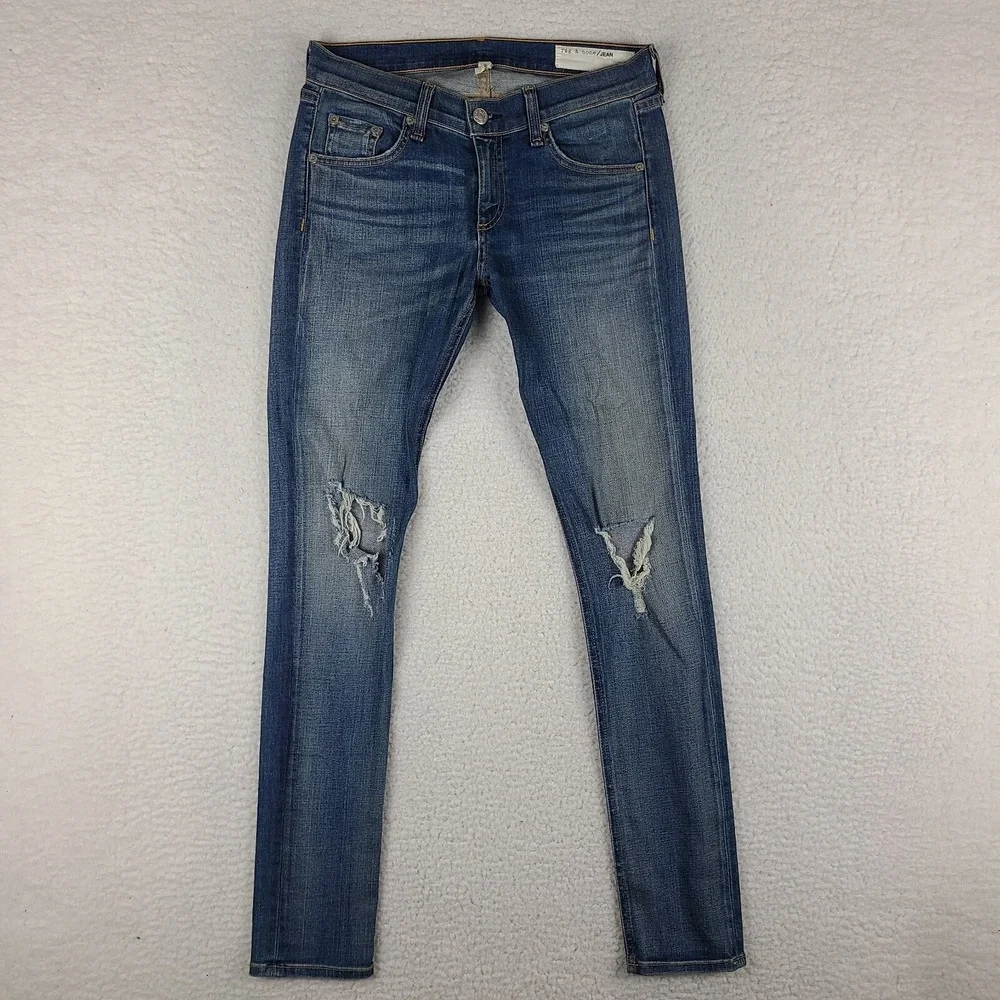 Rag  & Bone Jeans Womens 26x29 Skinny Carmine Dark Wash‎ Blue EC